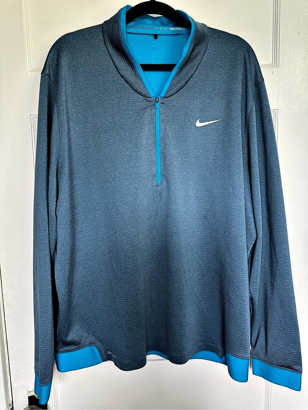 Nike Tiger Woods Collection Dri-FIT Quarter-Zip Golf Pullover Blue XXL